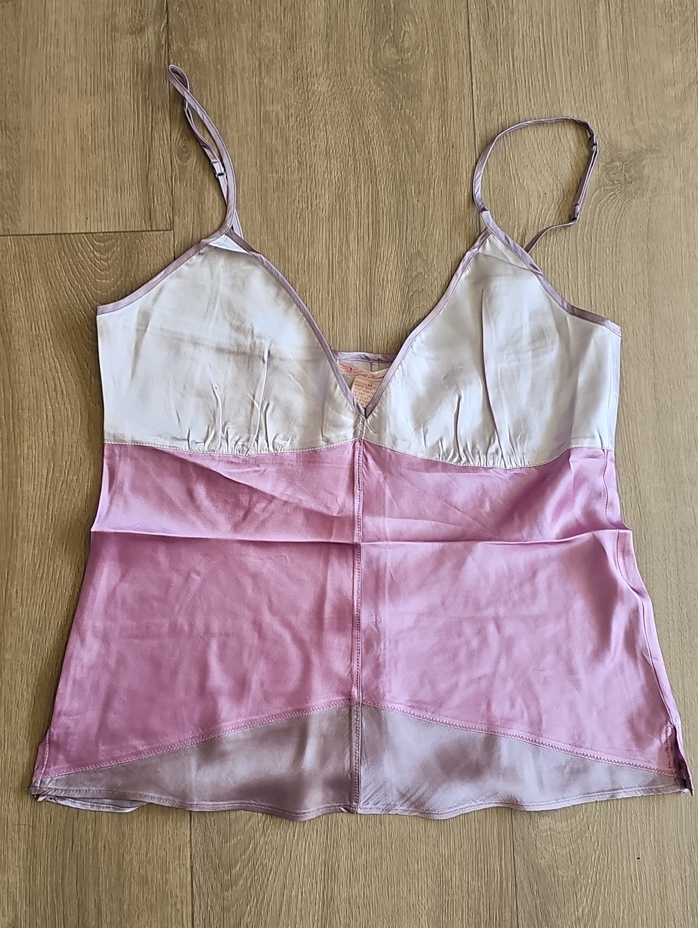 Gold Hawk 100% Silk Tri-Tone Purple Camisole Top Size Medium